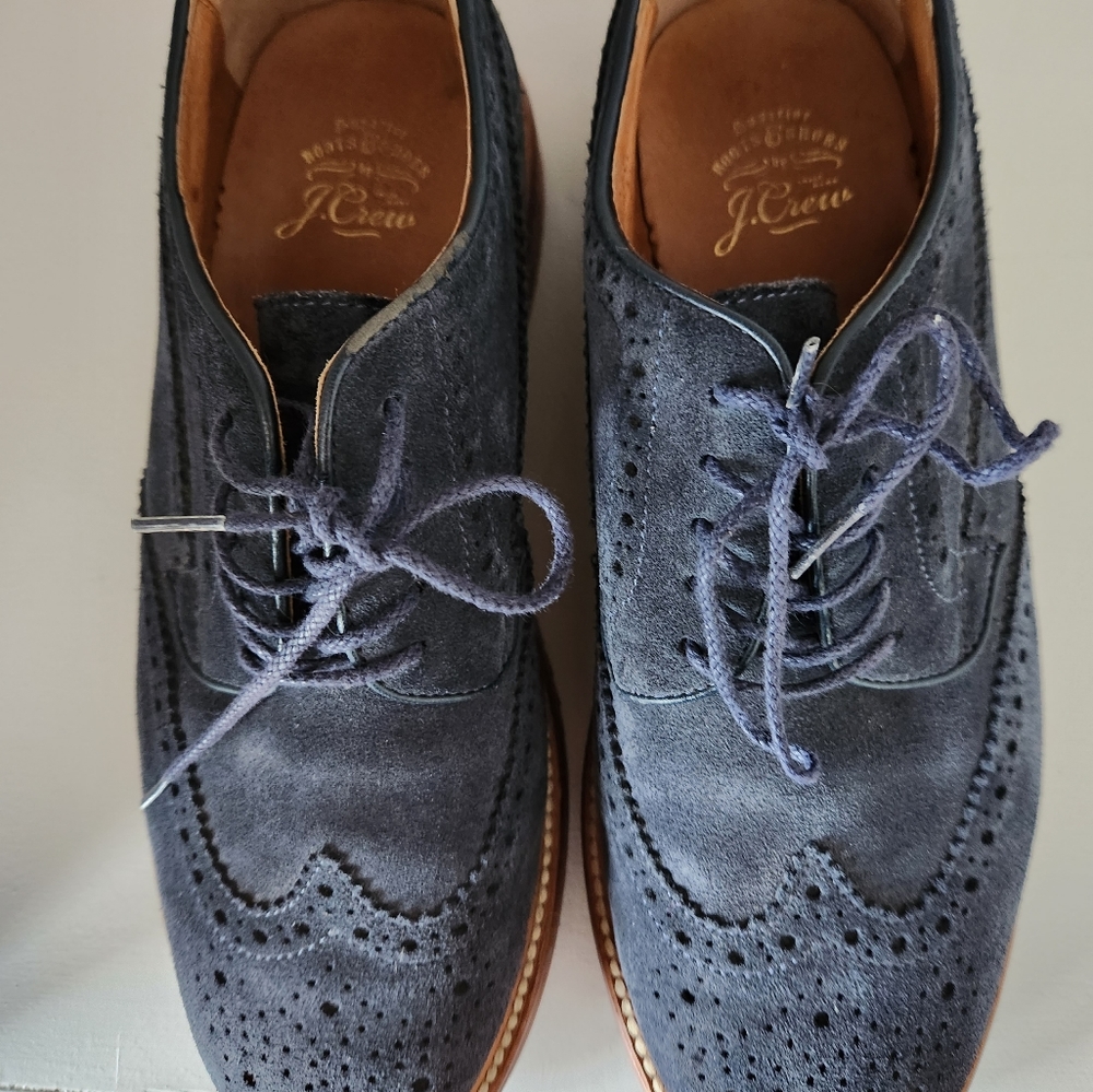 J Crew 🚀HOST PICK TWICE!🚀blue suede laced size 8 Men's shoes..fab color,